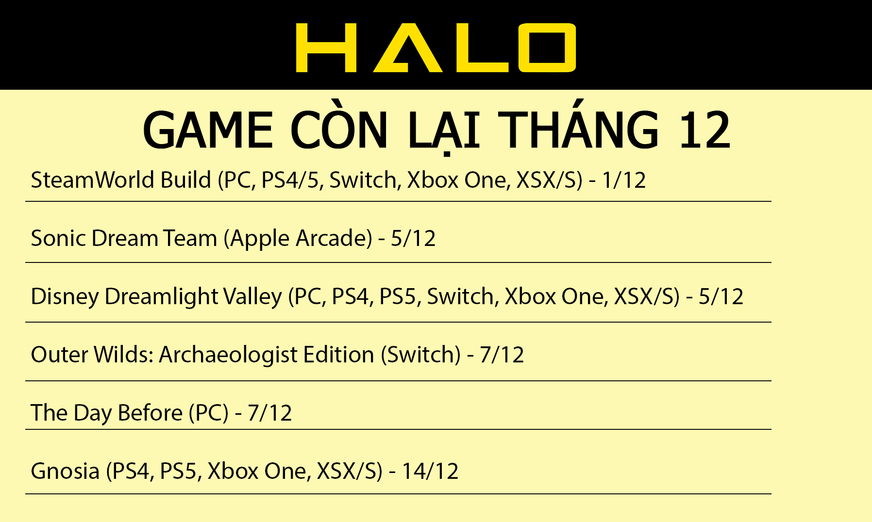 Danh Sách Game Ra Mắt Vào Tháng 12/2023 3 GAME CÒN LẠI